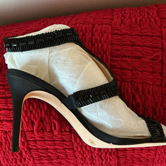 Vince Camuto Shoes - Brand New Imagine Vince Camuto Black Strappy Beaded Formal Ankle Heels Size 10